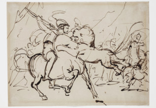 Sketch for Alexander Killing the Lion, c1842. Creator: Benjamin Robert Haydon.