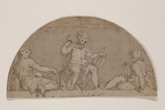 Study for a Lunette with Three Youths Holding Rings, between late 16th and early 17th century. Creator: Unknown.