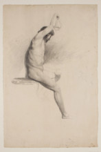 Nude Seated Male Figure, c1832. Creator: Thomas Cole.