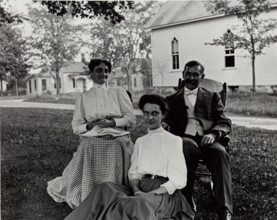 Untitled (Portrait, Two Women and Man), c1900, printed 1980. Creator: Unknown.