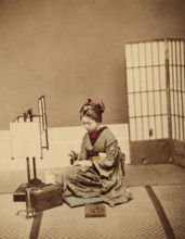 Interior - Young Woman Writing, c1885. Creator: Unknown.