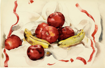 Still Life with Apples and Bananas, 1925. Creator: Charles Demuth.