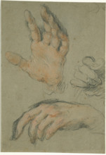 Study of Three Hands, between 1625 and 1630. Creator: Bernardo Strozzi.