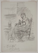 Mother Feeding her Baby (The Cottage Madonna), c1900. Creator: Jozef Israels.