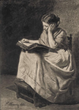 Woman Reading, 1861. Creator: Francois Bonvin.