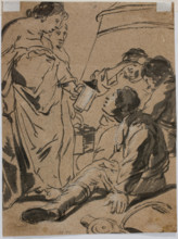 Mary Magdalen at the Tomb of Christ, 17th century. Creator: Leonard Bramer.