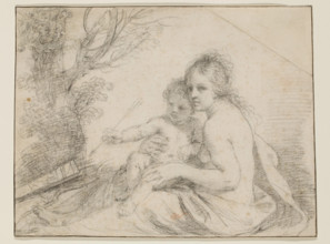 Venus and Cupid, 17th century. Creator: Workshop of Guercino.