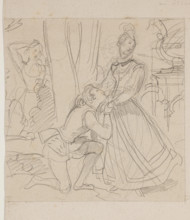 Mary, Queen of Scots and Rizzio, between 1800 and 1857. Creator: Achille Deveria.