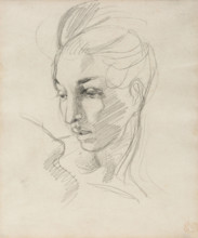 Head of Liberty, between early and mid-19th century. Creator: Eugene Delacroix.