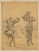 Ghost on the Terrace, 1834. Creator: Eugene Delacroix.