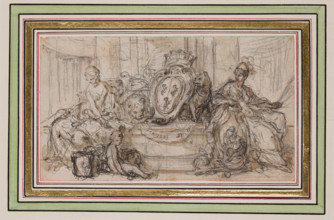 Heraldic Design for Pococke's "A Description of the East," London, 1743. Creator: Hubert Francois Gravelot.