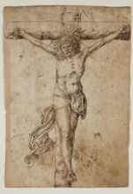 Christ on the Cross (recto), Studies of Heads and a Standing Figure (verso), between 1505 and 1507. Creator: German; After Hans Baldung Grien German, 1484-1545.