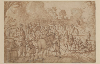 Soldiers Resting, between late 16th and early 17th century. Creator: Unknown Flemish; After Sebastian Vrancx  Flemish, 1573-1647.