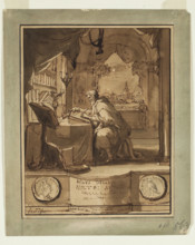 Aulus Gellius Finishing "The Attic Nights", c1706. Creator: Jan Goeree.