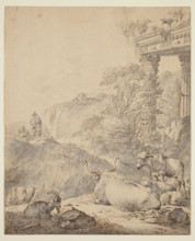Italian Landscape with Cattle, between 1672 and 1675. Creator: Johann Heinrich Roos.