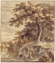 Tobias and the Angel Encountering the Fish, mid-17th century. Creator: Jacques Rousseau.