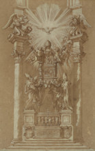 Study for St. Peter's 'Cattedra', 1658. Creator: Workshop of Gian Lorenzo Bernini (1598-1680).