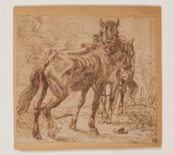 Two Horses, 1898. Creator: Christian Adolf Schreyer.