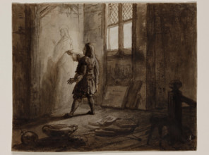 N. Poussin in his Studio, 19th century. Creator: Pierre Nolasque Bergeret.