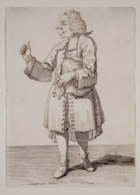 A Caricature of a Man Holding His Hat Under His Left Arm, between 1674 and 1755. Creator: Pier Leone Ghezzi.