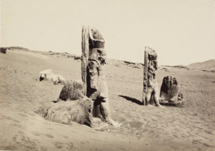 Colossi and Sphynx (sic) at Wady Saboua, 1857. Creator: Francis Frith.