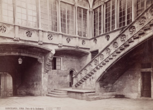 Patio of the Audiencia, Barcelona, c1885. Creator: Juan Laurent.