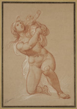 Kneeling Nude Woman Holding a Child, c1781. Creator: Francois-Andre Vincent.