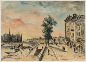 Quai on the Seine, Paris, c1920. Creator: School of Johan Barthold Jongkind.