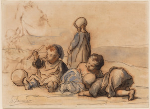 Children Playing, between 1808 and 1879. Creator: Honore Daumier.