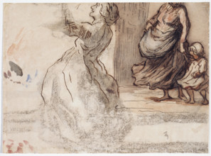 Figure of a Woman and Woman with Child, between 1808 and 1879. Creator: Honore Daumier.