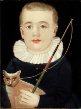 Boy with Cat and Whip, c1845. Creator: Unknown.