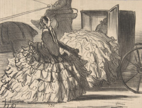 Des dames d'un demi-monde, mais n'ayant pas de demi-jupes, 1855. Creator: Honore Daumier.