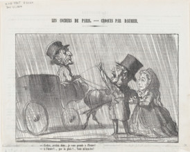 Cocher, arrêtez donc..., 1864.  Creator: Honore Daumier.