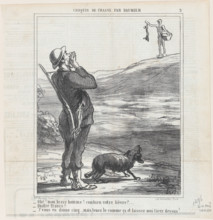 Ohé! mon brave homme! combien votre lièvre?..., 1864.  Creator: Honore Daumier.
