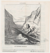 De Charybde en Scylla, 1869. Creator: Honore Daumier.