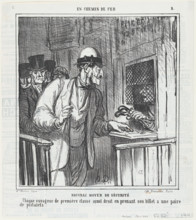 Nouveau moyen de sécurité, 1864.  Creator: Honore Daumier.