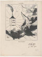 Gare la lumière!, 1870. Creator: Honore Daumier.