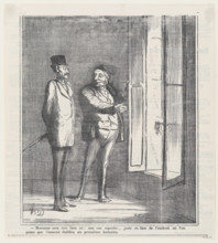 Monsieur sera très bien ici: une vue superbe..., 1870.  Creator: Honore Daumier.