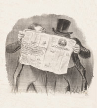 La Lecture du Charivari, 1840.  Creator: Honore Daumier.