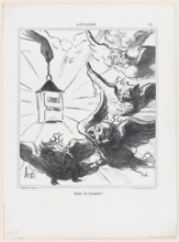 Gare la lumière!, 1870. Creator: Honore Daumier.