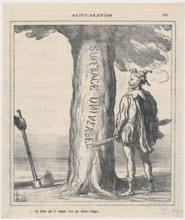 La hache que le coupera n'est pas encore trempée, 1871. Creator: Honore Daumier.