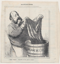 Satané drapeau!...Impossible de faire passer le couleur!, 1872.  Creator: Honore Daumier.