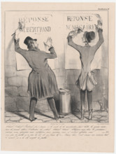 Plate 38: Chaud! Chaud! Bertrand, faut pousser à la vente de la merchandise..., 1838. Creator: Honore Daumier.