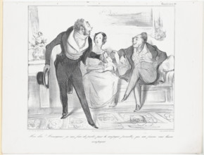 Plate 40: Mon dieu! Monseigneur, je suis forcé de partir pour la campagne..., 1838. Creator: Honore Daumier.