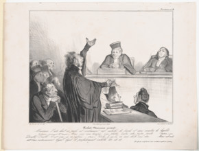 Plate 44: Robert Macaire avocat, 1838.  Creator: Honore Daumier.