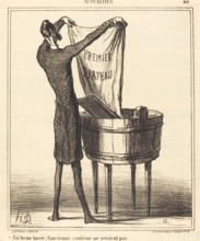 J'ai beau laver; l'ancienne couleur ne revient pas, 1869. Creator: Honore Daumier.