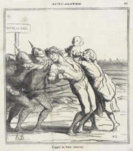 L'Appel de leurs réserves, 1870. Creator: Honore Daumier.