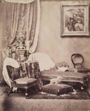 Photographic Studio Set or Drawing Room, from an album compiled by Sir John Everett Millais. Creator: Unknown.