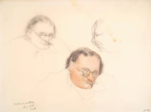 Studies of James McBey, 1926. Creator: Martin Hardie.