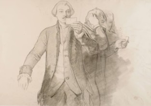 Study for "Drawing for the Militia", 1849. Creator: John Phillip.